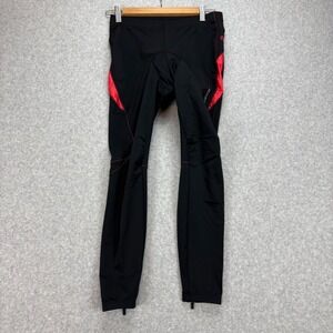 Santic Cycling Pants Womens L Black Red Padded Biking Tights Leggings 4D Gel Pad